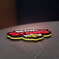 Brawl Stars LED lightbox lying flat on a desk with yellow glow