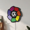 Unlit La Liga LED lightbox mounted on a wall in daylight