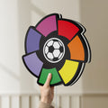 Unlit La Liga LED lightbox held by hand to show size and details