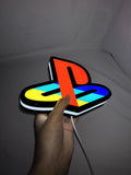 20cm Playstation Glowing Wall Art - Illuminated handheld size reference, unique wall art for desk and room decor