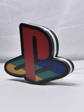 20cm Playstation 3D Printed Sign - Unlit angled details standing, unique wall art for desk and room decor