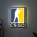 CSGO LED lightbox hanging on a wall with white glow