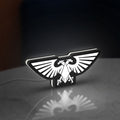 Imperial Aquila LED lightbox standing on a desk from an angled side view with white glow