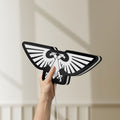 Unlit Imperial Aquila LED lightbox held by hand to show size and details