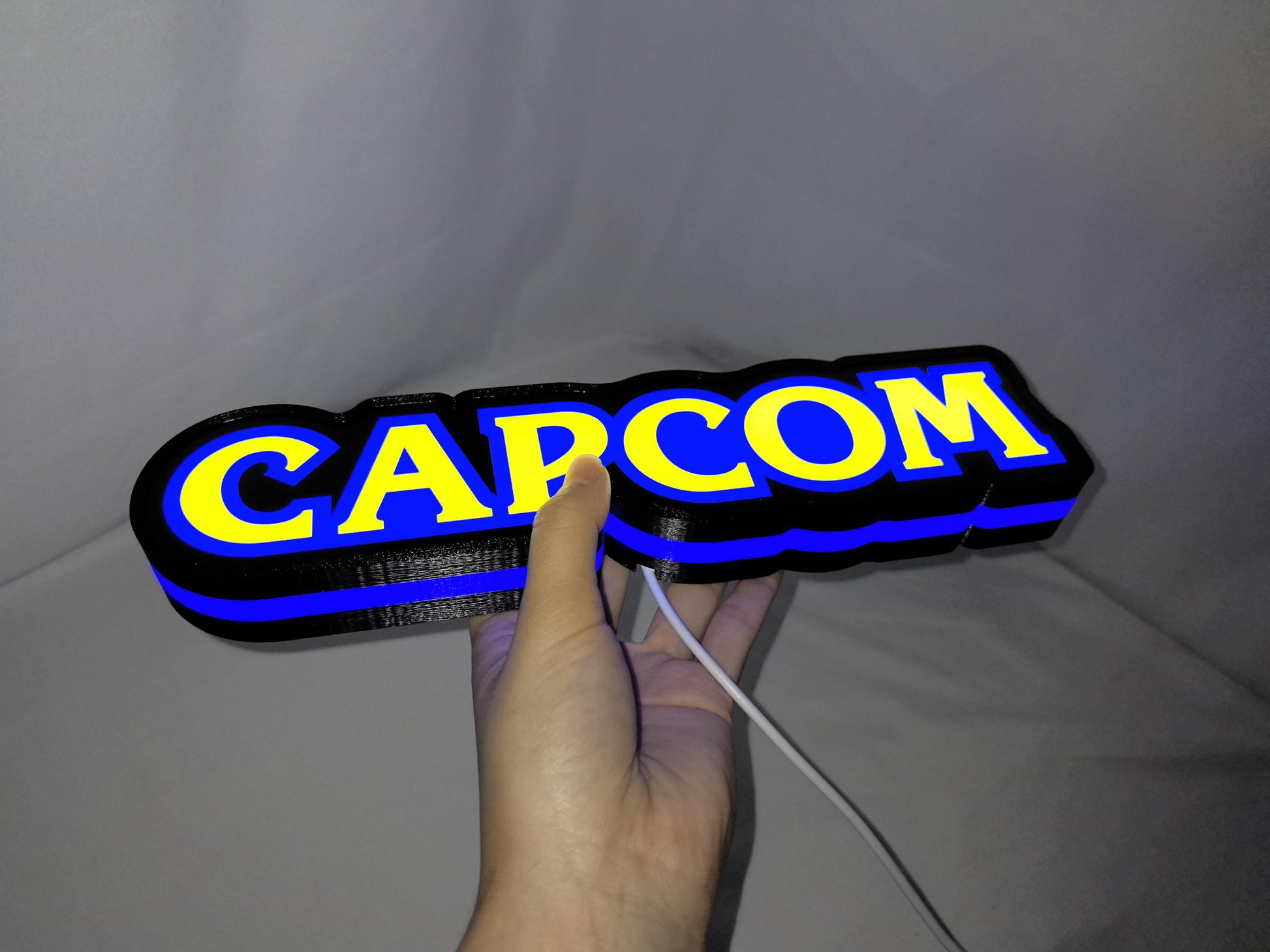 Capcom LED Light Box (30cm) - Illuminated handheld size reference, unique wall art for desk and room decor