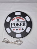 Unlit flat lay front details of World Championship Poker 3D LED Sign in 30cm, unique wall art for desk and room decor