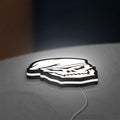 Call of Duty Black Ops Skull LED lightbox lying flat on a desk with white glow