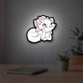 Marie Aristocats LED lightbox hanging on a room wall with soft white light