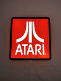 20cm Atari Glowing Wall Art - Illuminated flat lay front view, unique wall art for desk and room decor