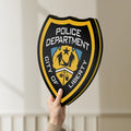 Unlit Liberty City Police LED lightbox held by hand to show size and details