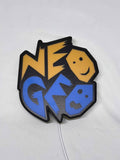 20cm Neo Geo Arcade 3D Printed Sign - Unlit flat lay front details, unique wall art for desk and room decor