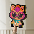 Unlit L.O.L Surprise Cat LED lightbox held by hand to show size and details