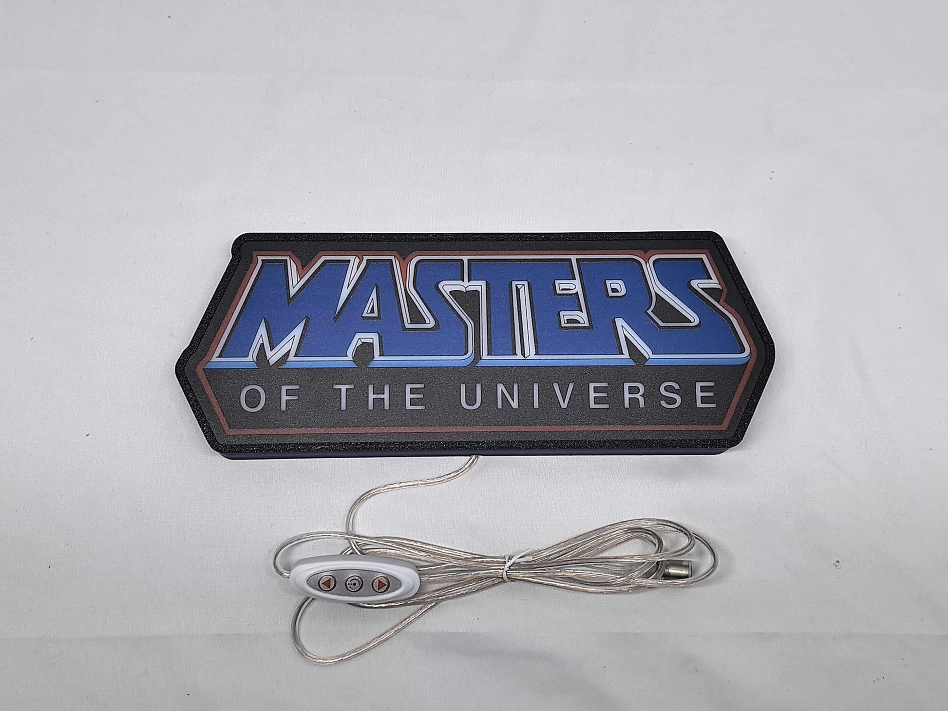 30cm Masters Of The Universe 3D Printed Sign - Unlit flat lay front details, unique wall art for desk and room decor