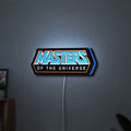 Masters of the Universe LED lightbox hanging on a wall with blue glow