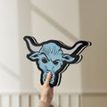 Unlit WWE Brahma Bull LED lightbox held by hand to show size and details