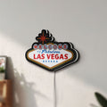 Unlit Las Vegas Nevada LED lightbox mounted on a wall in daylight