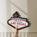 Unlit Las Vegas Nevada LED lightbox held by hand to show size and details