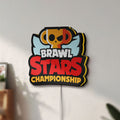 Unlit Brawl Stars Championship Lightbox LED lightbox mounted on a wall in daylight