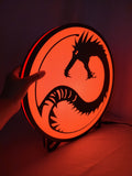 40cm Battletech House Kurita 3D Printed Sign - Illuminated handheld size reference, cool game room and bedroom decor