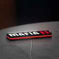 Mafia II LED lightbox lying flat on a desk with red glow