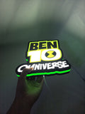 Ben LED Sign (20cm) - Omniverse 3d led light box 05 lit handheld side view, unique wall art for desk and room decor