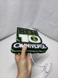 Ben LED Sign (20cm) - Omniverse 3d led light box 10 unlit handheld side view, unique wall art for desk and room decor