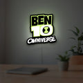 Ben 10 Omniverse LED lightbox hanging on a room wall with soft green light