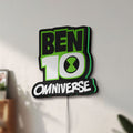 Unlit Ben 10 Omniverse LED lightbox mounted on a wall in daylight