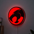 Thundercats 80s Retro LED lightbox hanging on a wall with red glow