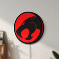 Unlit Thundercats 80s Retro LED lightbox mounted on a wall in daylight