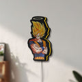Unlit Dragon Ball Z Goku LED lightbox mounted on a wall in daylight