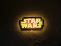 Illuminated flat lay front view of Star Wars Illuminated Sign in 20cm, great for home theater and media room decor