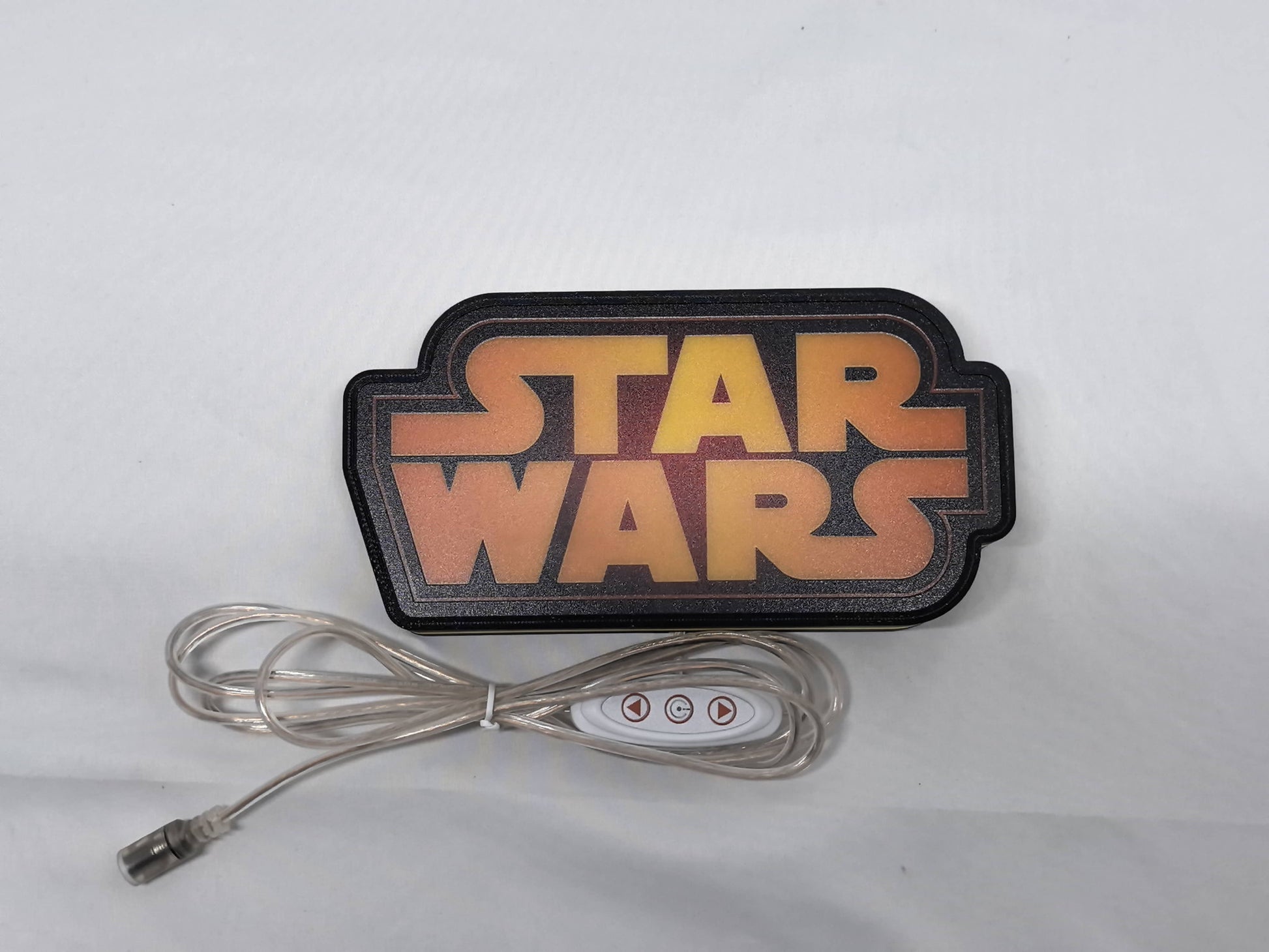 Star Wars LED Light Box (20cm) - Unlit flat lay front details, great for home theater and media room decor