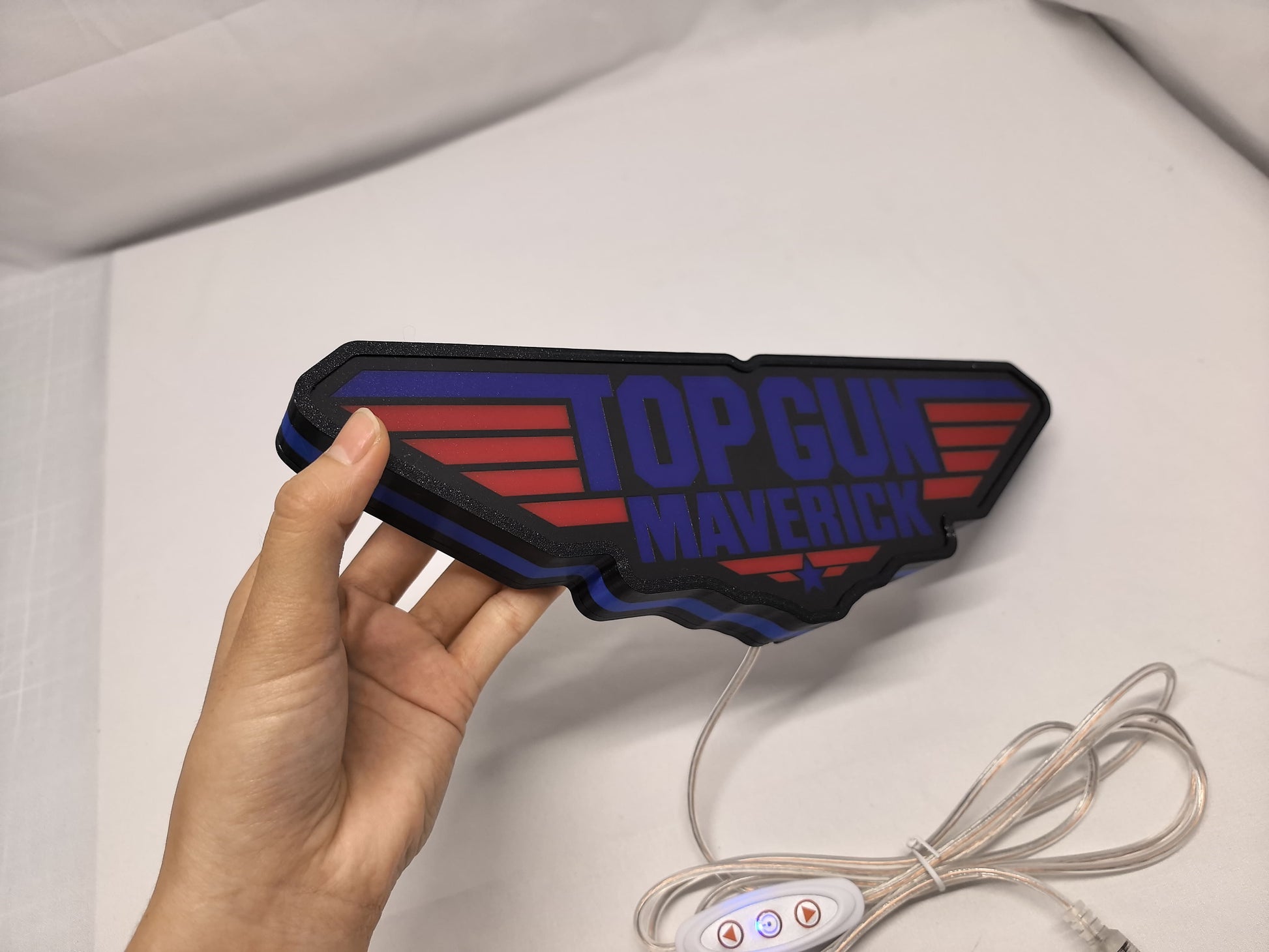 Top Gun Maverick LED Sign (20cm) - Unlit handheld size reference, great for home theater and media room decor