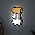 We Bare Bears Stacked Bears LED lightbox hanging on a wall with white glow