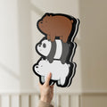 Unlit We Bare Bears Stacked Bears LED lightbox held by hand to show size and details