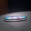 AFL LED lightbox lying flat on a desk with white glow