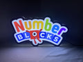 40cm Numberblocks 3D Printed Sign - Illuminated front view standing, unique wall art for desk and room decor