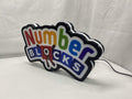 Numberblocks LED Sign (40cm) - Unlit angled details standing, unique wall art for desk and room decor