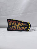 Unlit angled details standing of Back To The Future Delorean 3D LED Sign in 20cm, unique wall art for desk and room decor