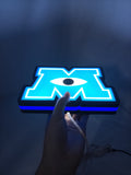 20cm Monsters University Glowing Wall Art - Illuminated handheld size reference, unique wall art for desk and room decor