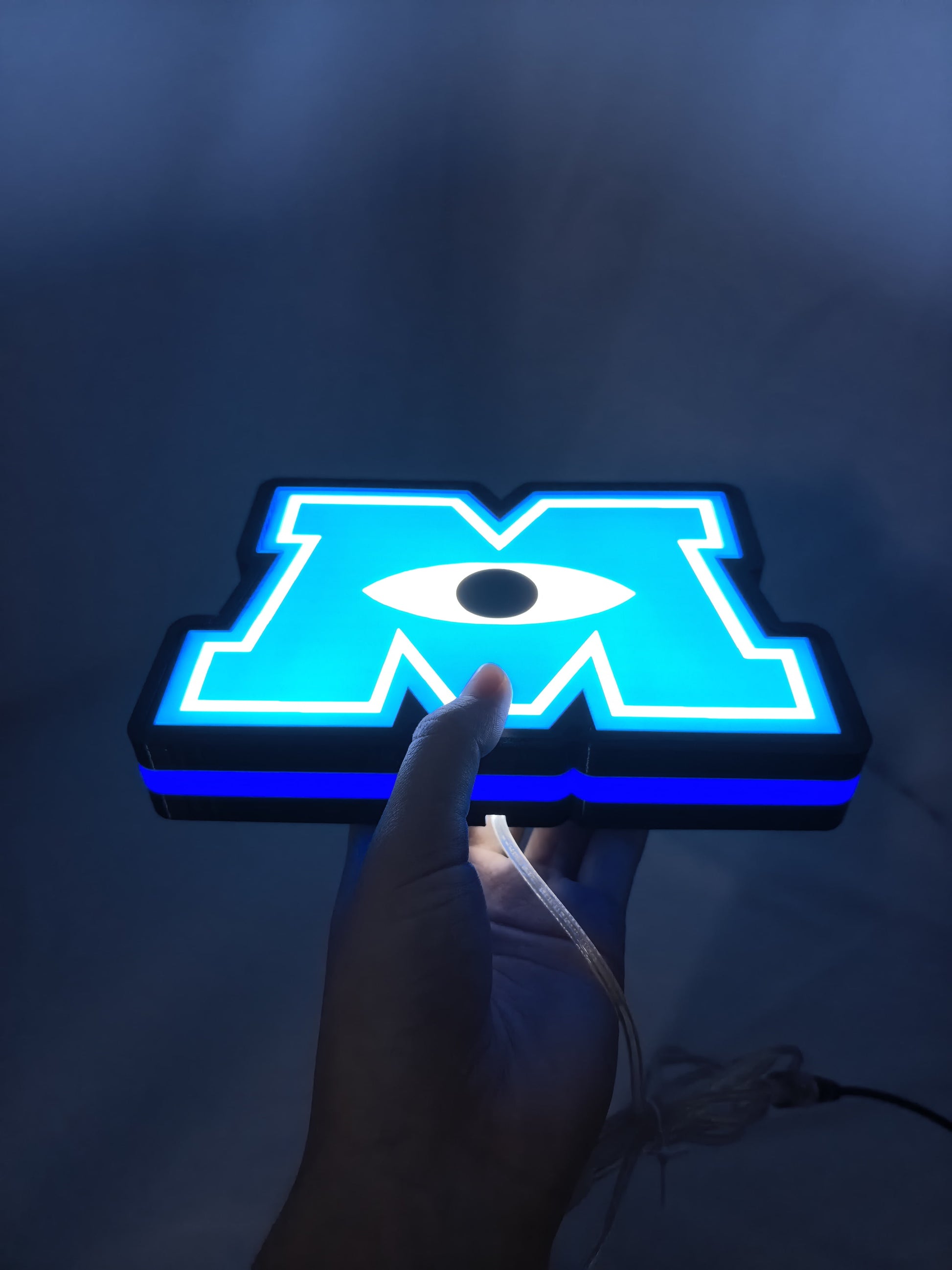 20cm Monsters University Glowing Wall Art - Illuminated handheld size reference, unique wall art for desk and room decor