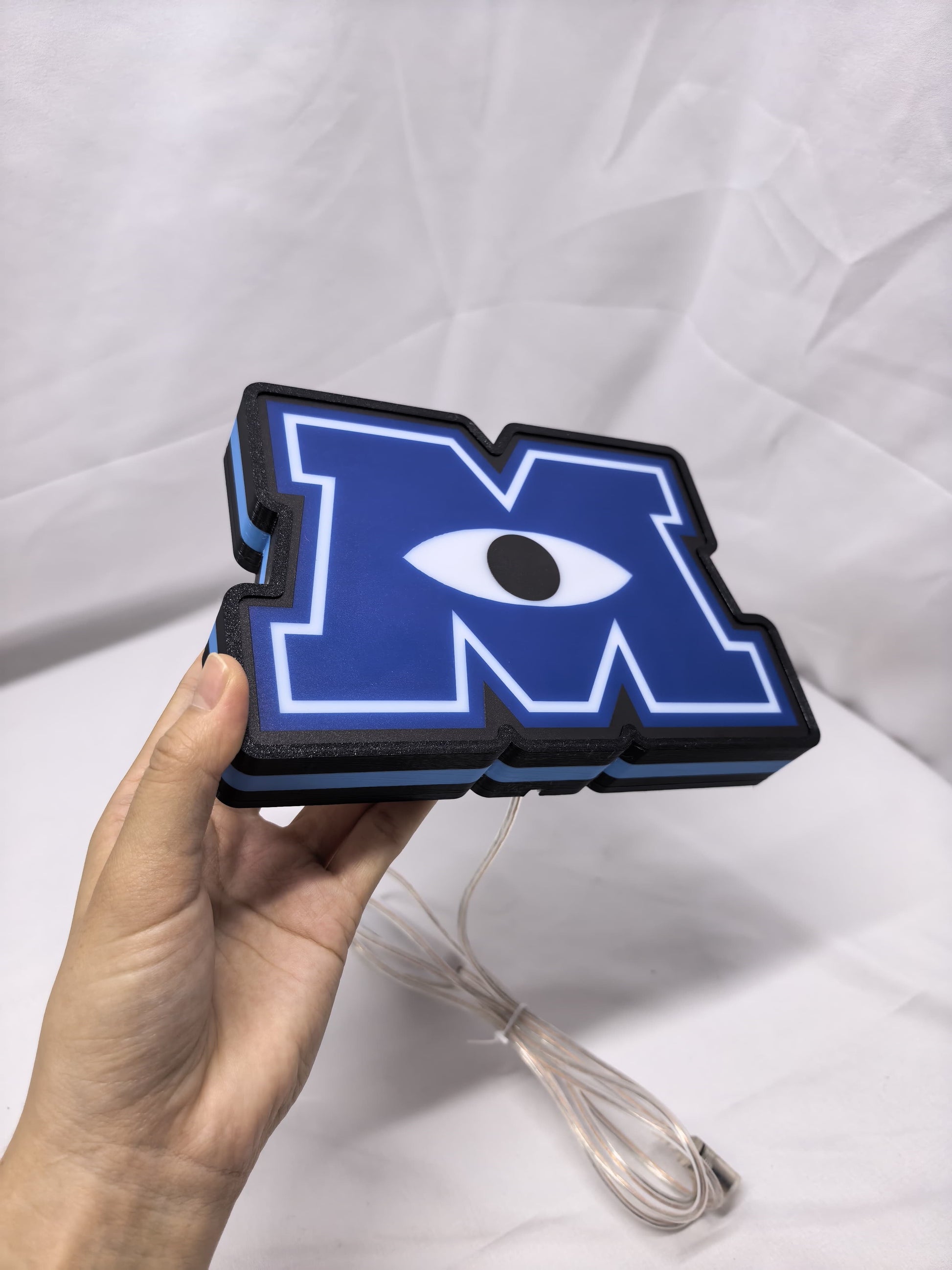 Monsters University LED Light Box (20cm) - Unlit handheld size reference, unique wall art for desk and room decor