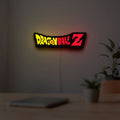 Dragon Ball Z LED lightbox hanging on a room wall with soft yellow light