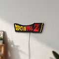 Unlit Dragon Ball Z LED lightbox mounted on a wall in daylight