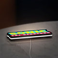 Sonic the Hedgehog LED lightbox lying flat on a desk with white glow