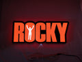 40cm Rocky Balboa Glowing Wall Art - Illuminated flat lay front view, perfect for music studio and bedroom decor
