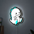 Bigo Live LED lightbox hanging on a wall with white glow