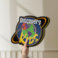 Unlit Discovery Kids Space LED lightbox held by hand to show size and details