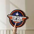 Unlit Top Gun Maverick LED lightbox held by hand to show size and details